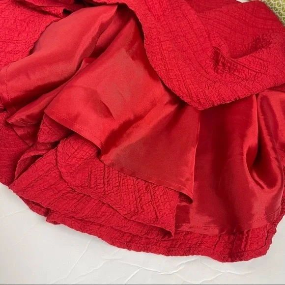 Talbots Red Textured Party Event Midi Dress - Picture 6 of 11